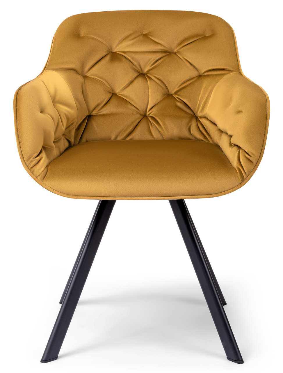 

Стул с подлокотниками золотистый бархат Christian Italian gold velvet Carveli