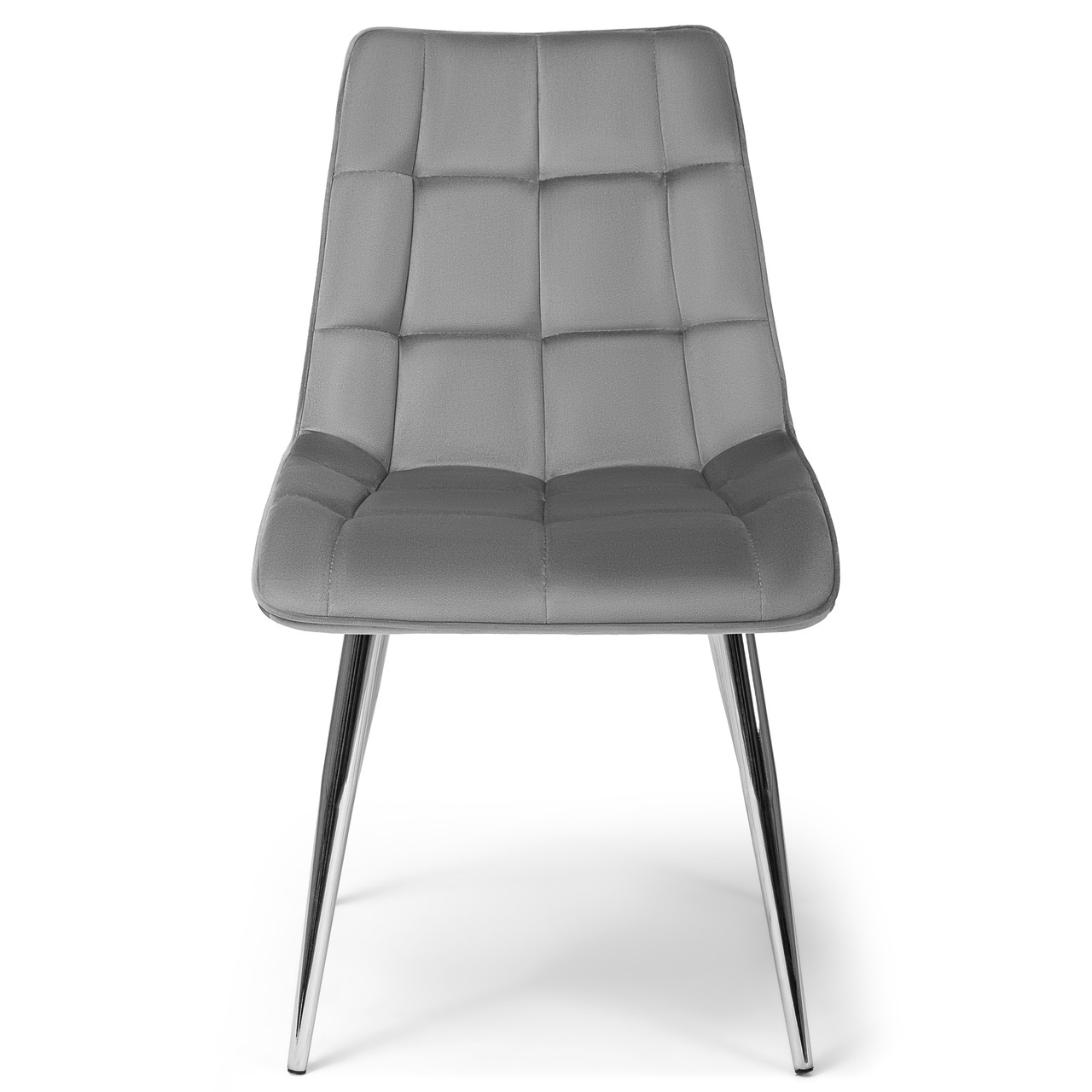 

Стул обеденный серый с бархатной оббивкой Carveli ADA Grey velvet