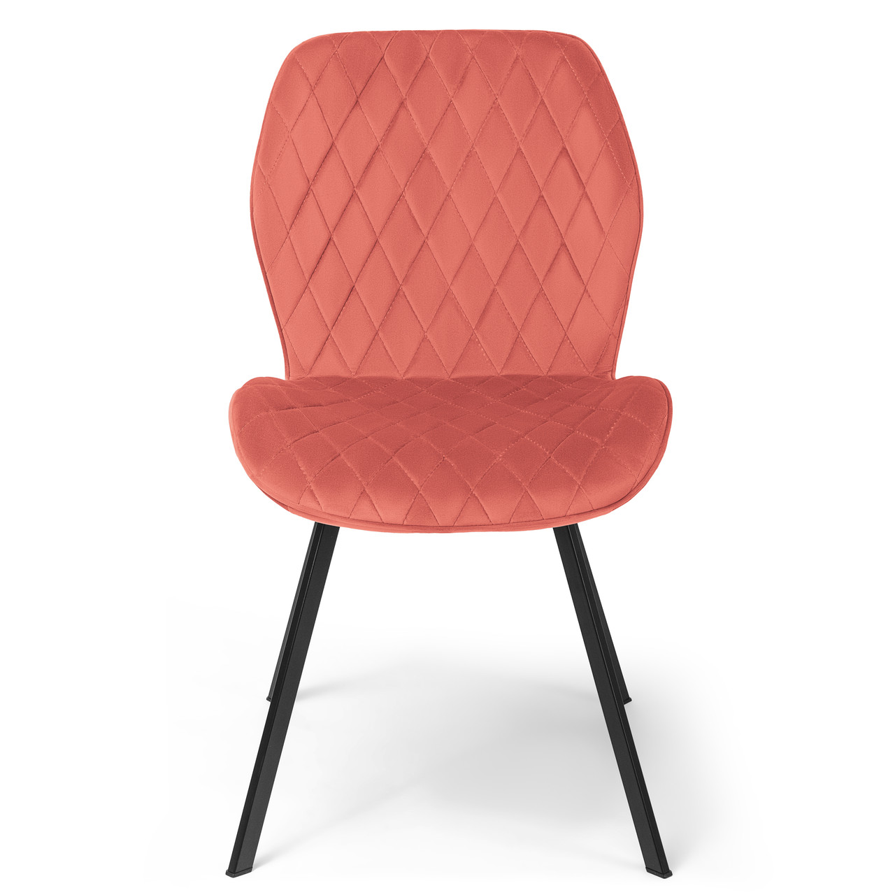 

Стул обеденный коралловый с бархатной оббивкой Carveli Ella coral velvet