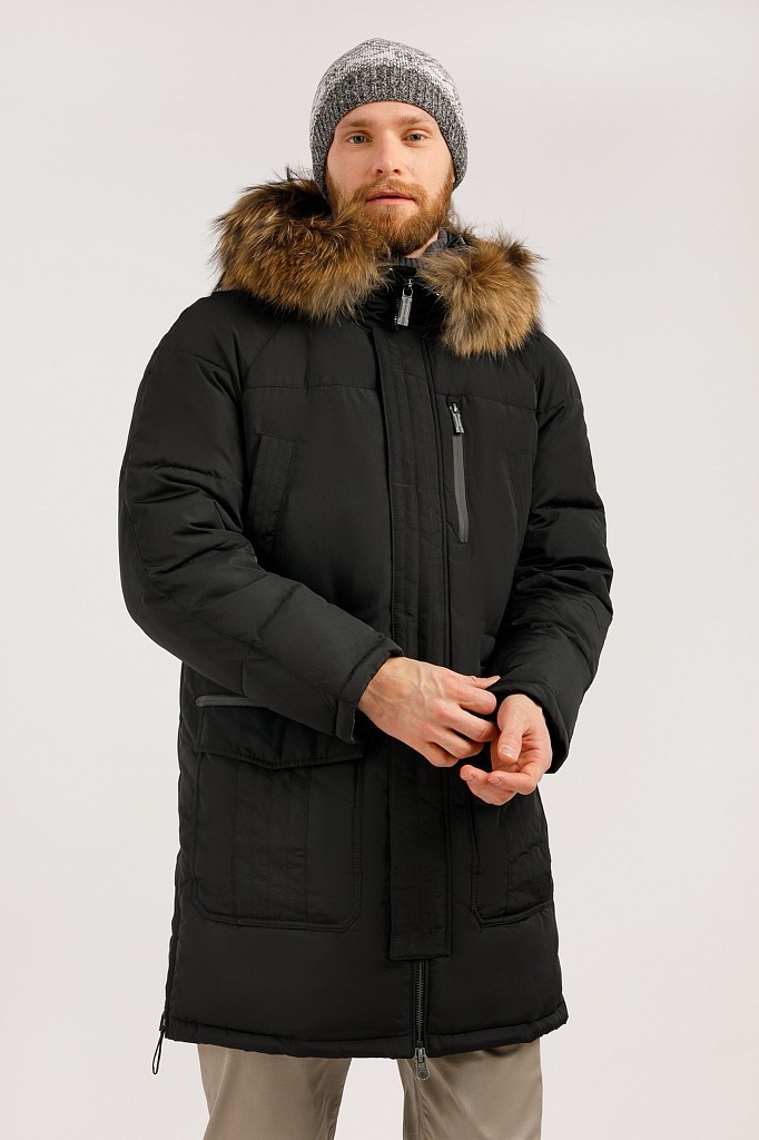 

Мужской удлиненный пуховик с меховой опушкой Finn Flare 12922003W-200  Черный, Мужской удлиненный пуховик с меховой опушкой Finn Flare 12922003W-200 M Черный