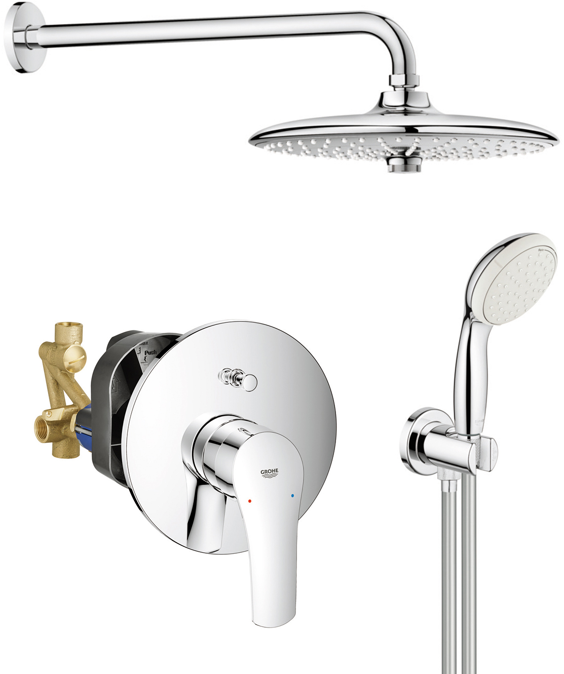 

Душевой гарнитур GROHE Eurosmart New UA25183SC1 (26458000+33305003+26406001)