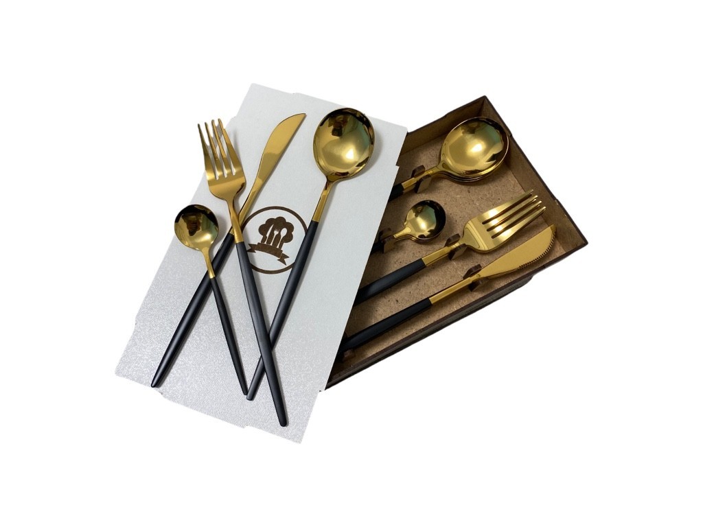 

Набор столовых приборов Kitchen чёрный на 4 персоны