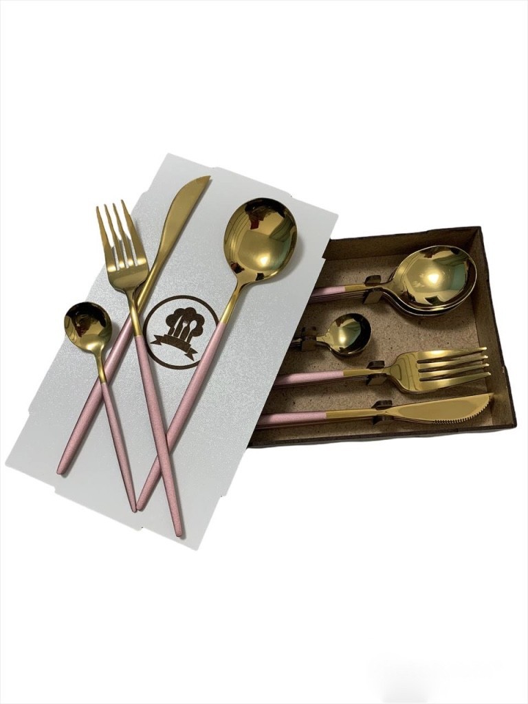 

Набор столовых приборов Kitchen розовый на 2 персоны