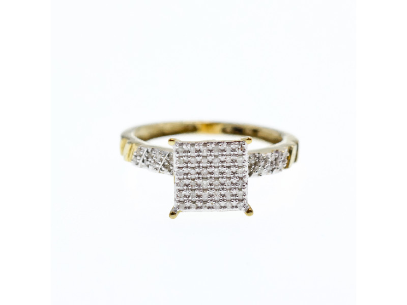 

Золотое Кольцо 10К (417 проба) с Бриллиантами Натуральный Sky Jewelry 002125