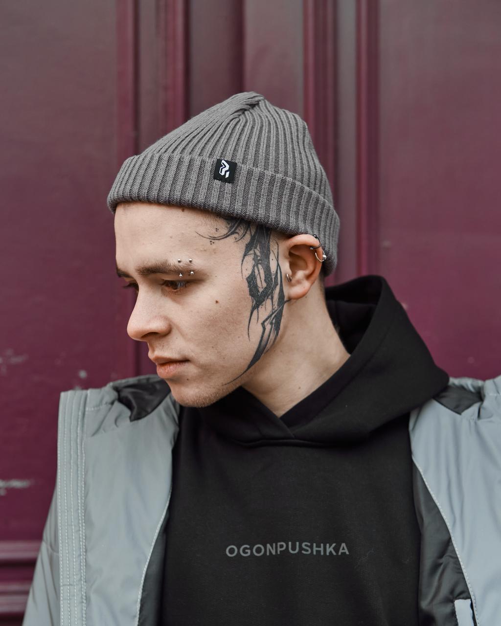 

Шапка унисекс Fire Бини серая