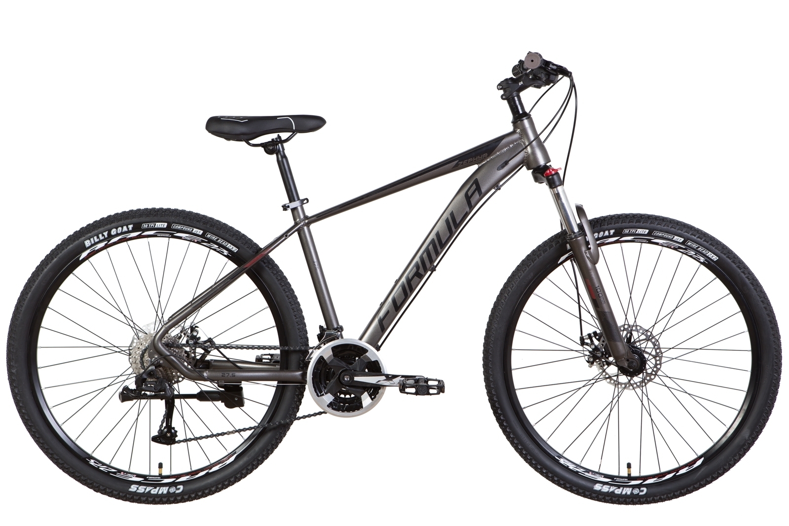 

Велосипед AL 27.5" Formula ZEPHYR 3.0 AM DD 2022 (темно-серебристый с черным (м)) Formula OPS-FR-27.5-154