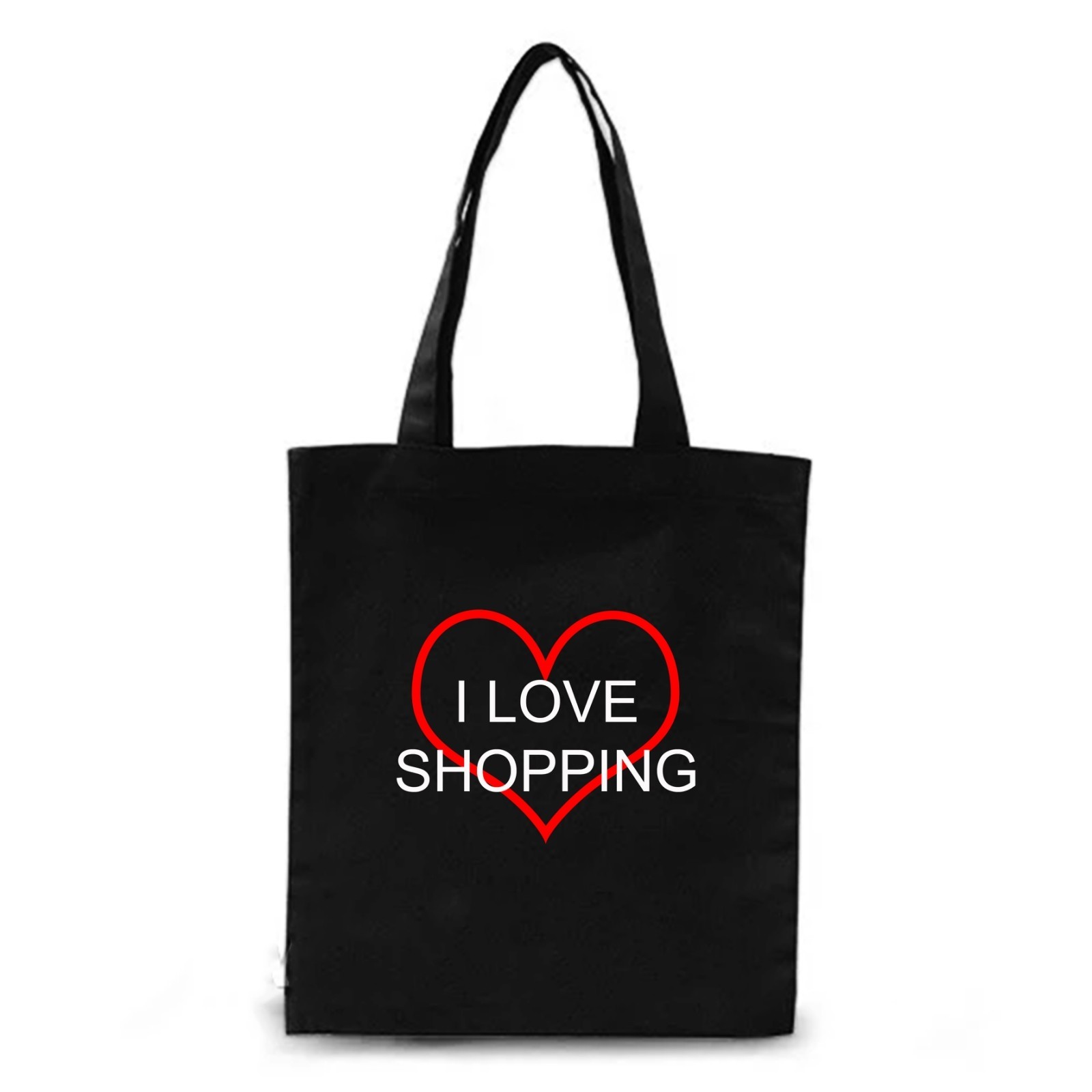 

Экосумка Vivay с принтом I love shopping 38x42 см Черная (5361)