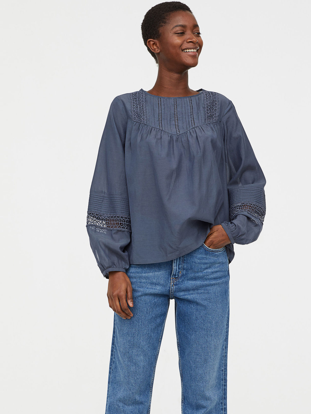 

Блузка H&M 0707699-9 40 Синяя