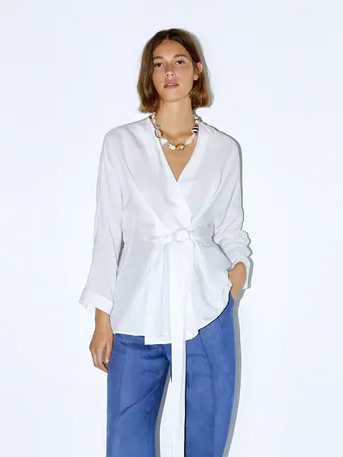 

Блузка Zara 4437/077/251  Белая, Блузка Zara 4437/077/251 L Белая