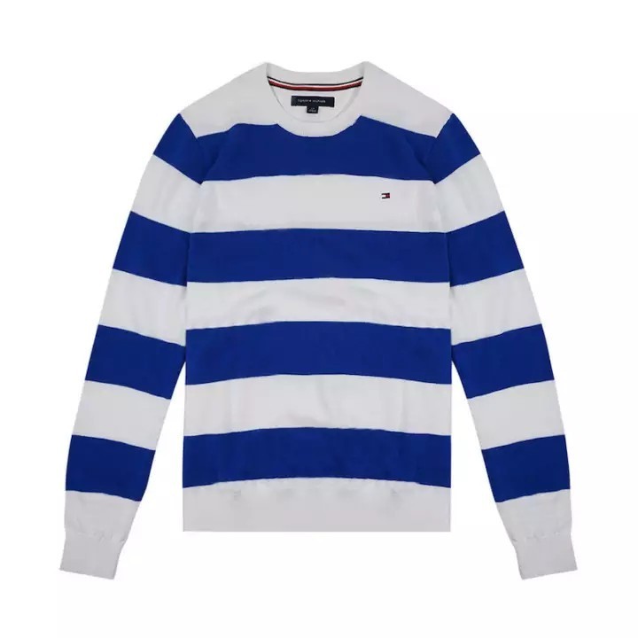 

Мужской джемпер Tommy Hilfiger - хлопковая с круглым вырезом, синий с белым, 78D9011, размер M.