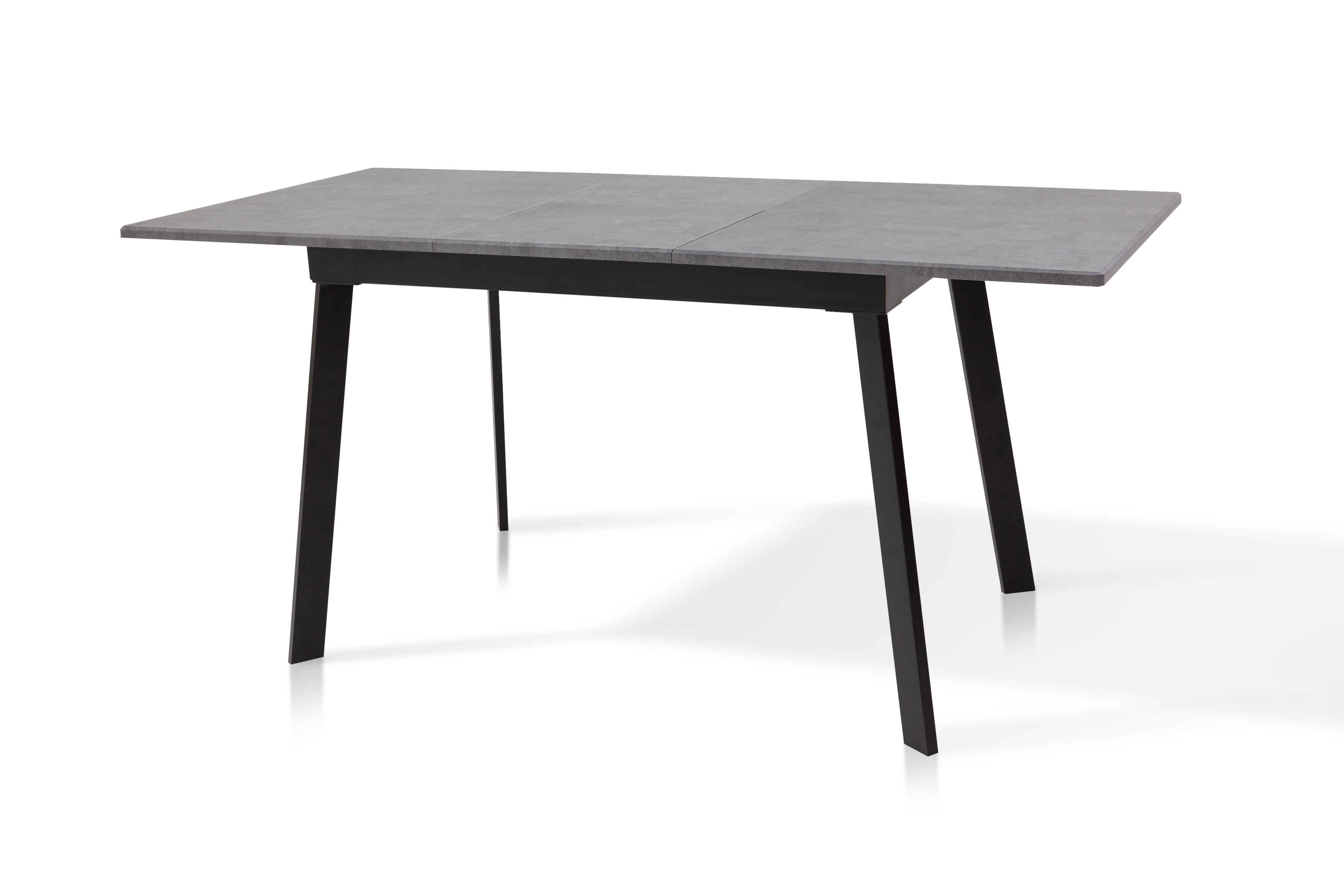 

Обеденный раскладной стол в гостиную Этна 1200(+400)x750x750 мм МДФ темно-серый/металл черный Mix Mebli