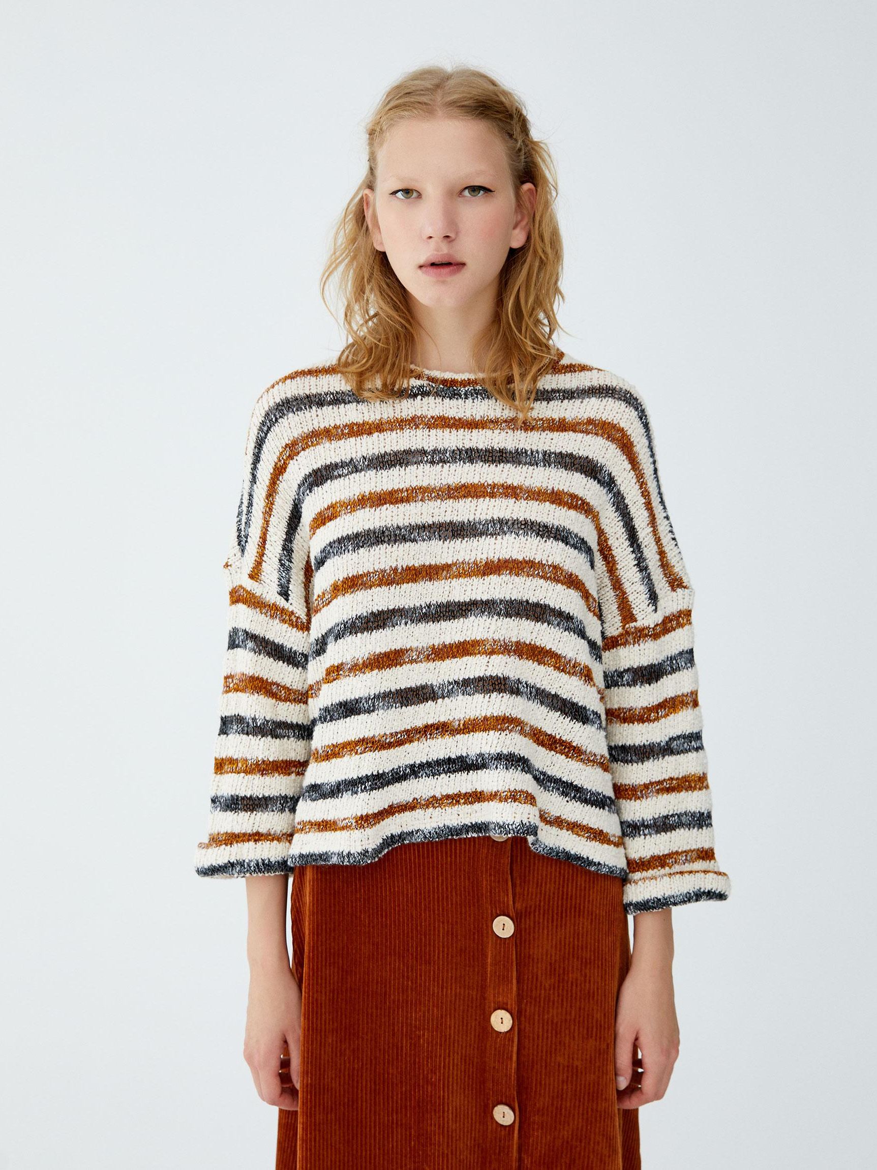

Джемпер Pull & Bear XAZ217211ZTJF M Белый с разноцветным