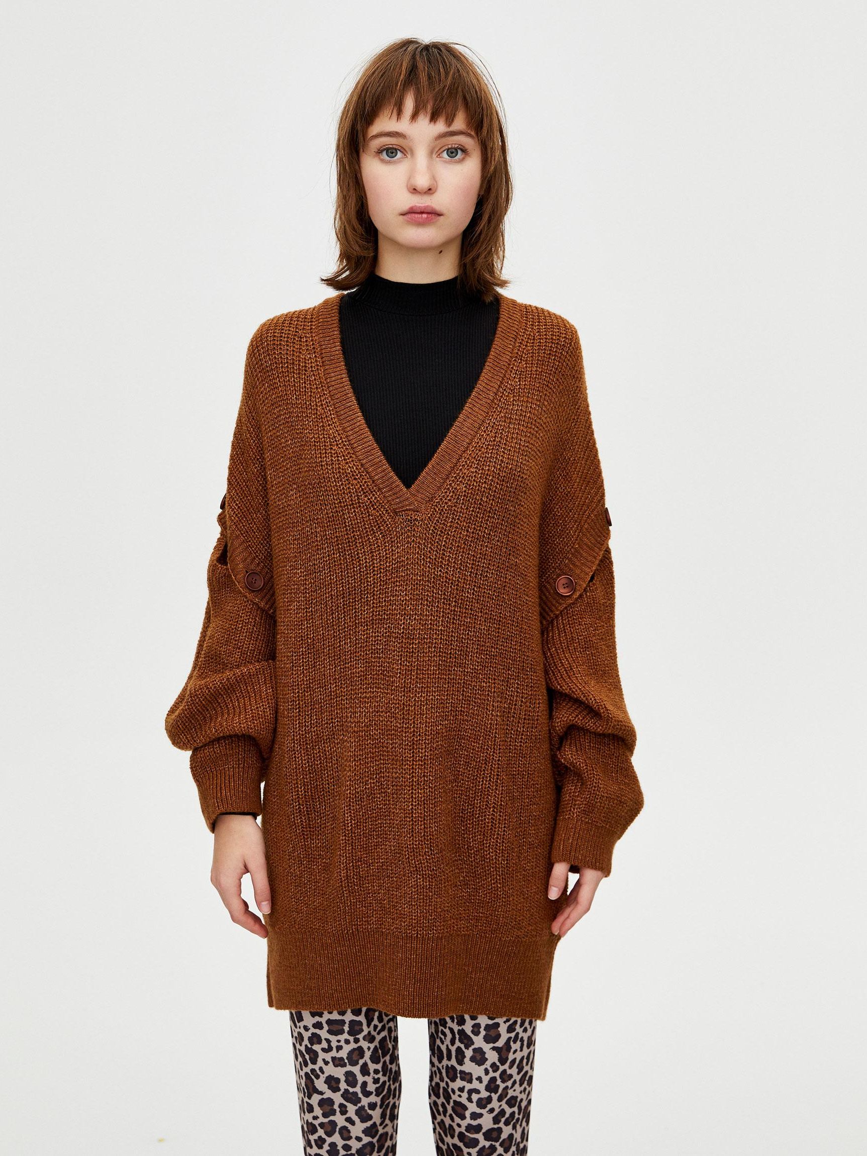 

Пуловер Pull & Bear XAZ239842SZOY  Коричневый, Пуловер Pull & Bear XAZ239842SZOY M Коричневый