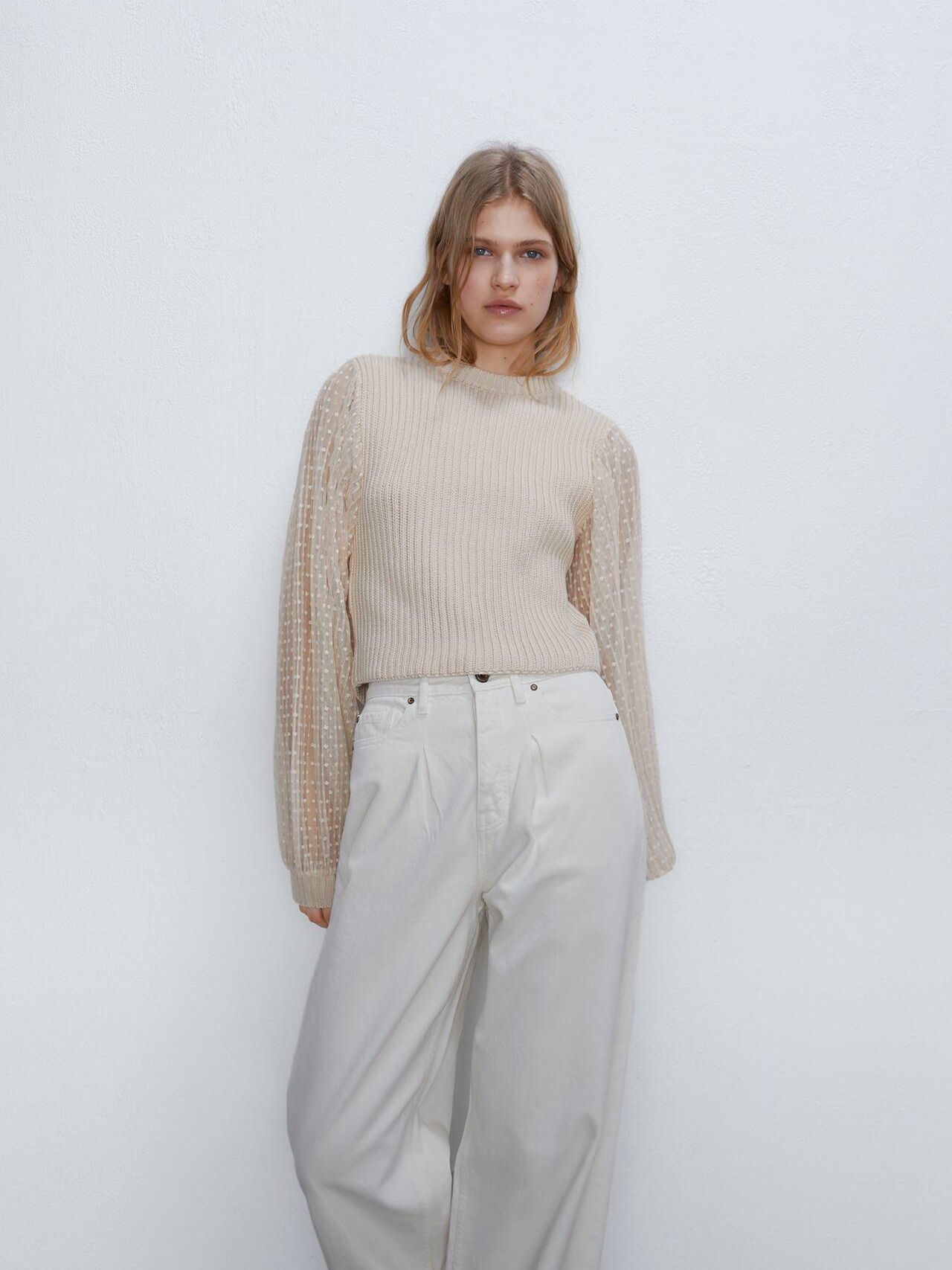 

Джемпер Zara XAZ266423OLHL L Бежевый
