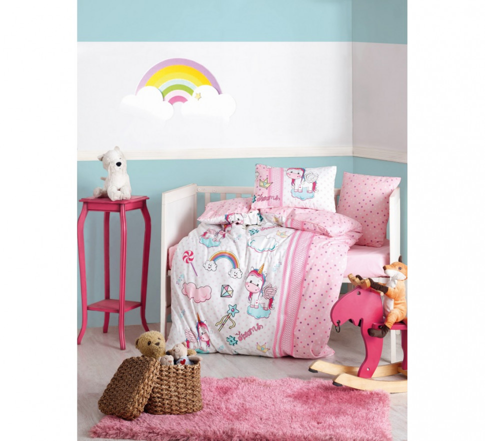 

КПБ для новорожденных Cotton Box Unicorn pembe 100x150