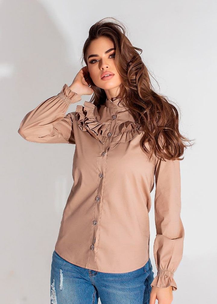 

Блузка из коттона с рюшами Фабрика Моды Коттон 42:  15225, Блузка из коттона с рюшами Фабрика Моды Коттон 42: 42-44 15225