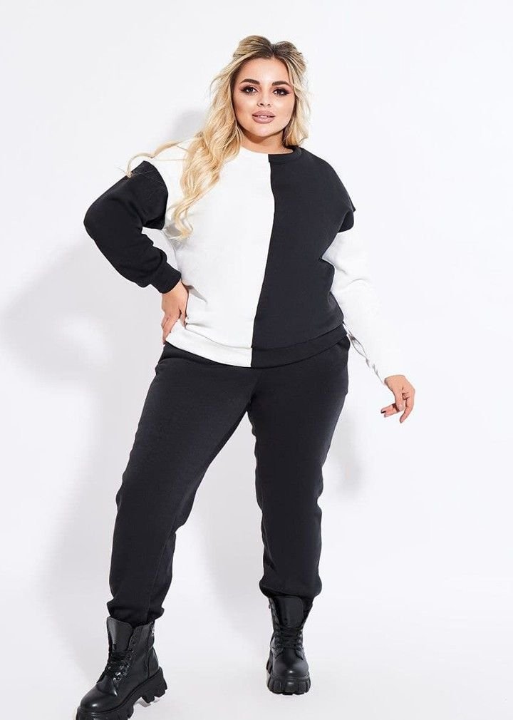 

Стильный повседневный костюм Фабрика Моды - черный/белый X14251, Стильный повседневный костюм Фабрика Моды 56-58 черный/белый X14251