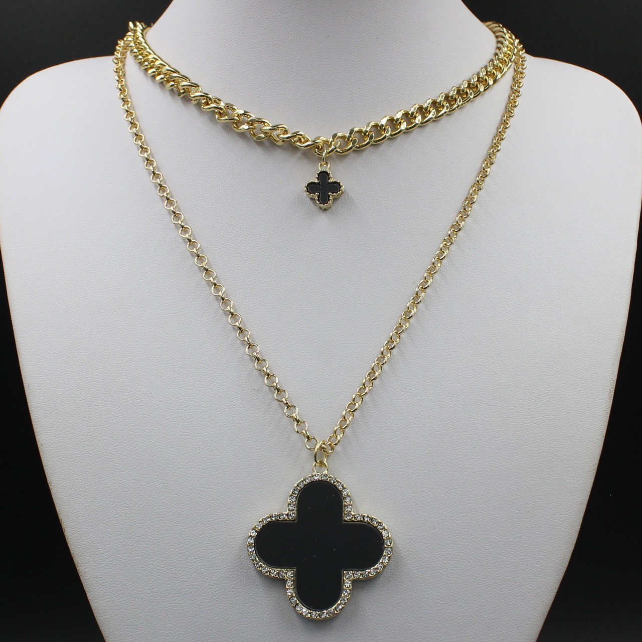 

Элегантное колье-подвеска с массивным цветком. 2 ряда. So cute 39