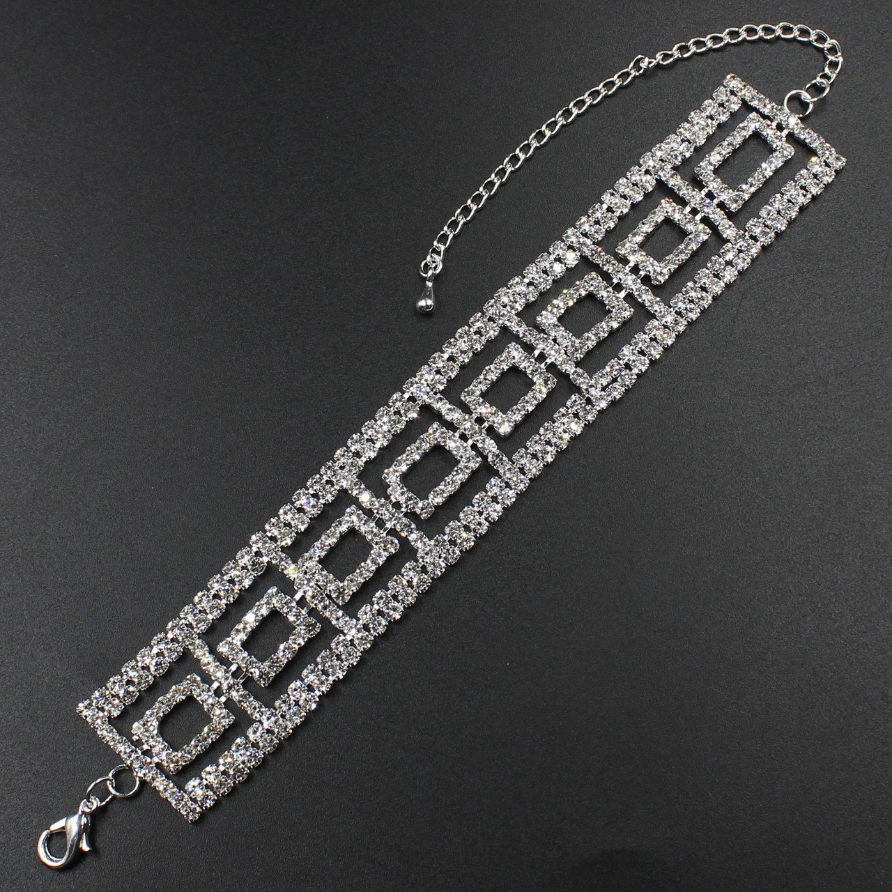 

Свадебный широкий браслет со стразами. So cute 007