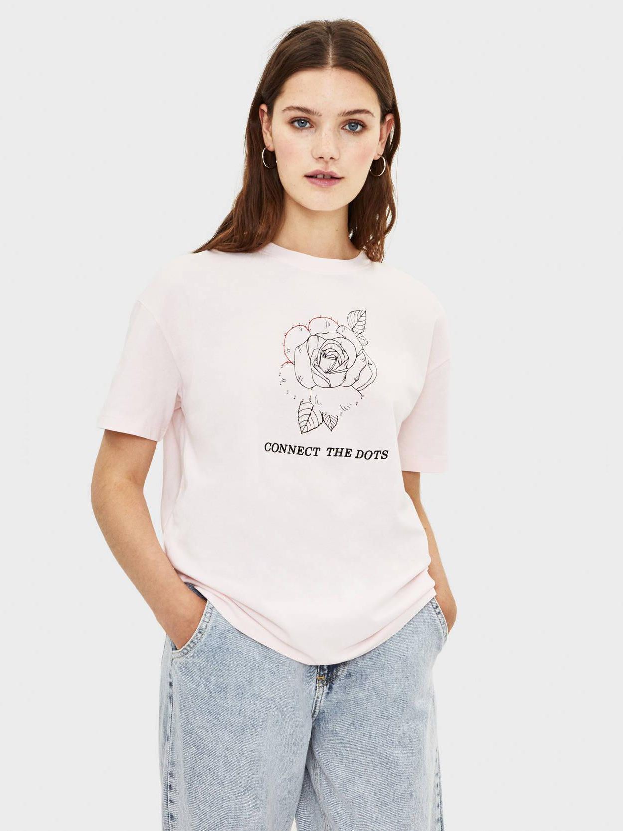 

Футболка Bershka XAZ282244DXLT  Розовая, Футболка Bershka XAZ282244DXLT S Розовая