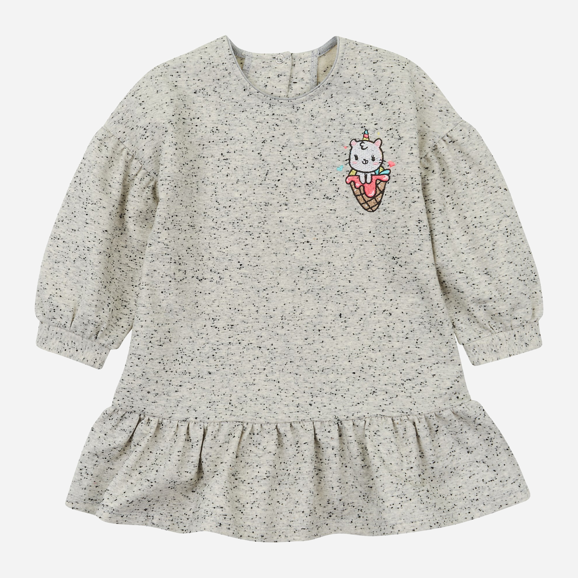 Акція на Дитяча сукня для дівчинки UA16 15ДВ123 5-77 122 см Рябка в сірому меланжі від Rozetka
