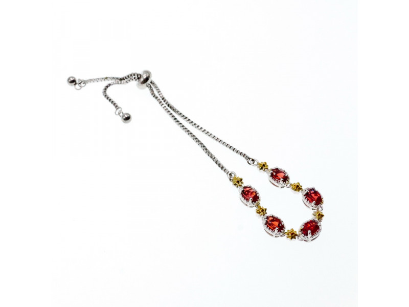 

Браслет с фианитами застежка скользящий узел Романтика Sky Jewelry 003465