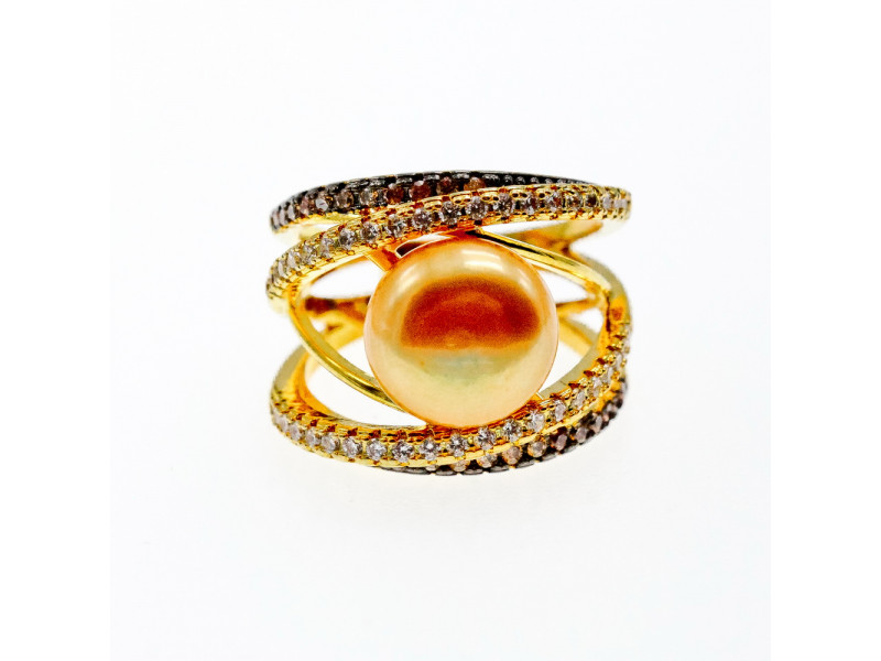 

Кольцо с жемчугом и фианитами Имитация Sky Jewelry 003474