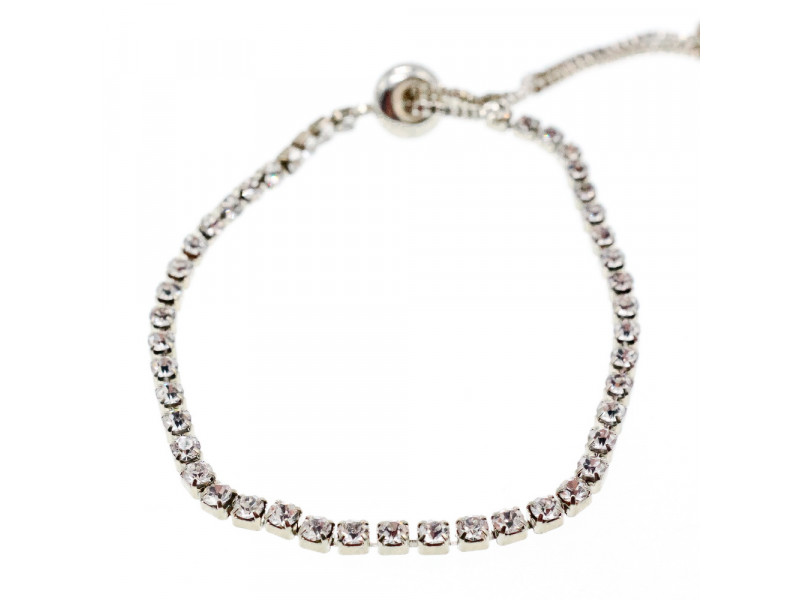 

Браслет с белыми фианитами застежка скользящий узел Sky Jewelry 003449