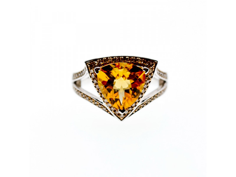 

Серебряное кольцо с камнями гелиодор и гессонит Натуральный Sky Jewelry 003548