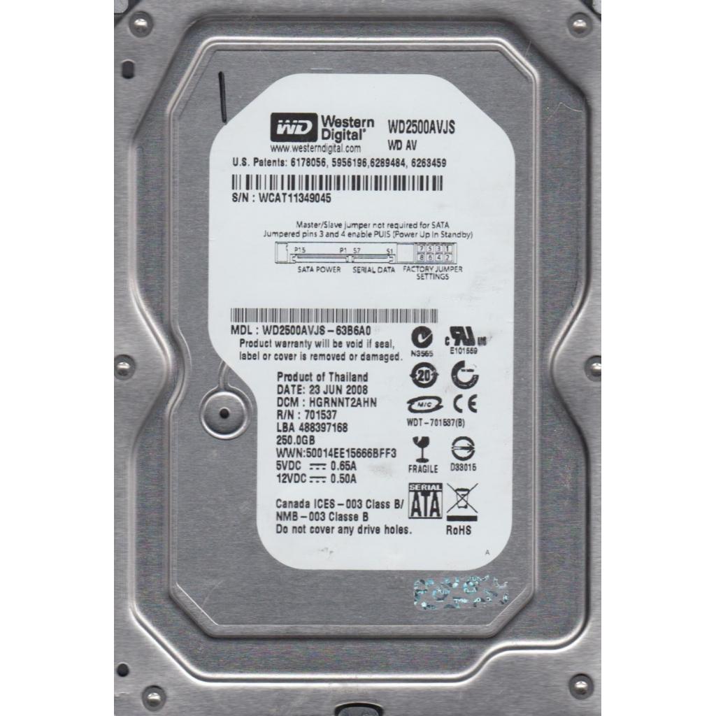 

Жесткий диск WD 3.5" 250Gb (WD2500AVJS)