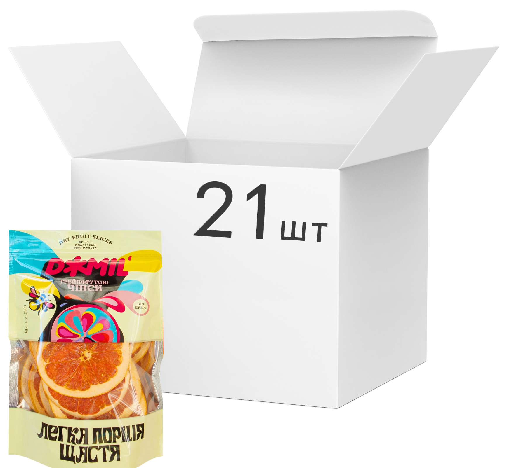 Акція на Упаковка чипсов фруктовых Джміль Грейпфрутовых 40 г х 21 шт (4820235150945) від Rozetka UA