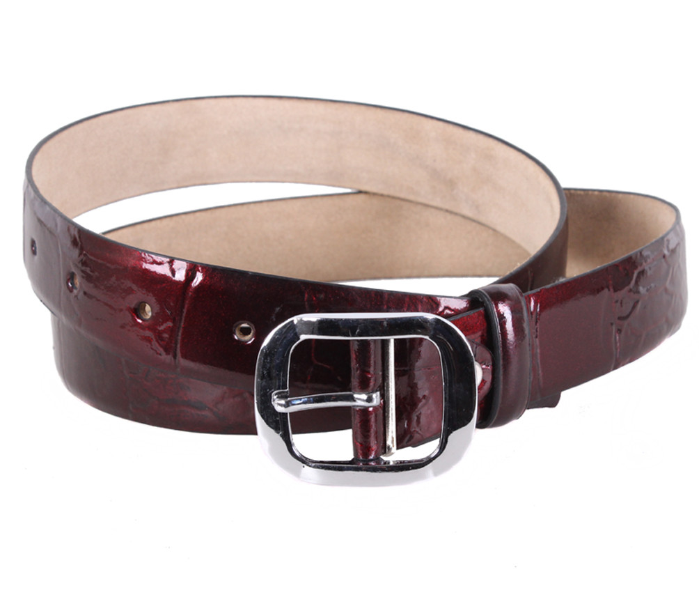 

Женский классический кожаный ремень D-Belts S1176 темно-вишневый (105-120 см х 4 см)