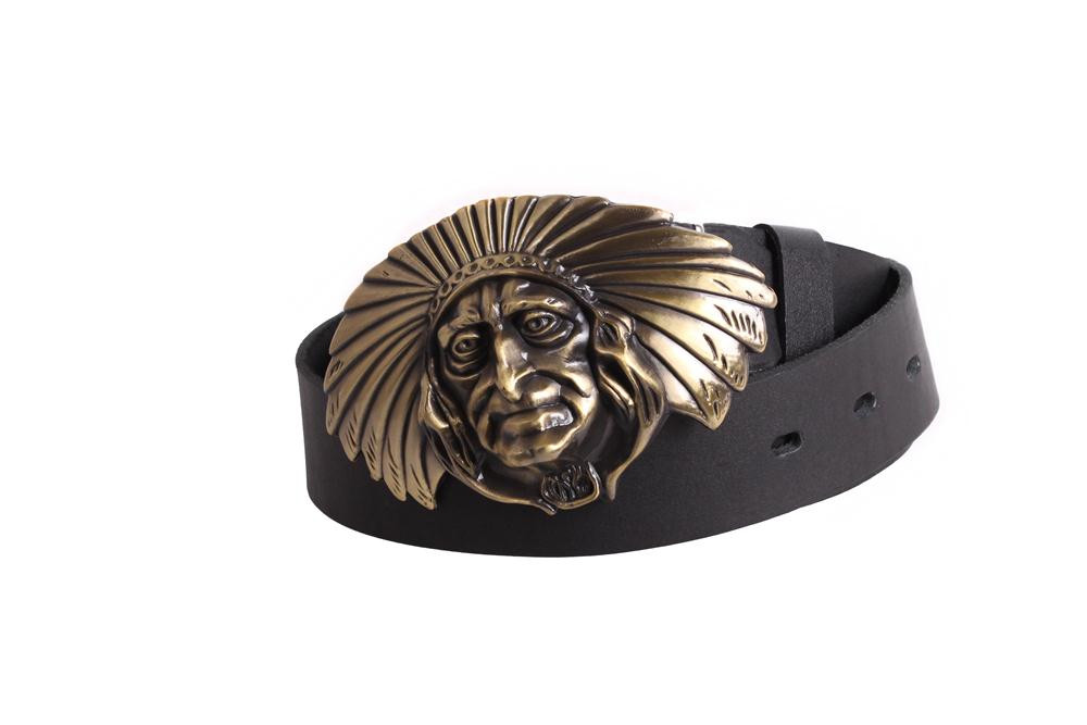 

Ремень кожаный с бронзовой пряжкой D-Belts S0178 черный (130 см х 4 см)