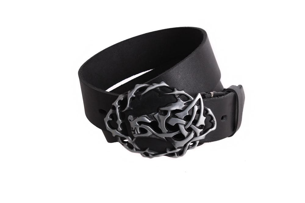 

Кожаный мужской ремень с бляхой D-Belts S0184 черный (125-130 см х 4 см)