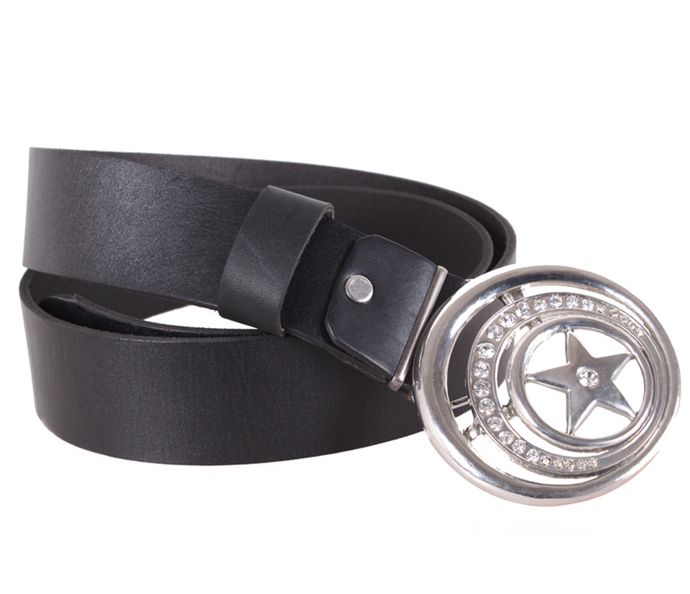 

Женский кожаный ремень с бляхой D-Belts S1104 черный (130 см х 4 см)
