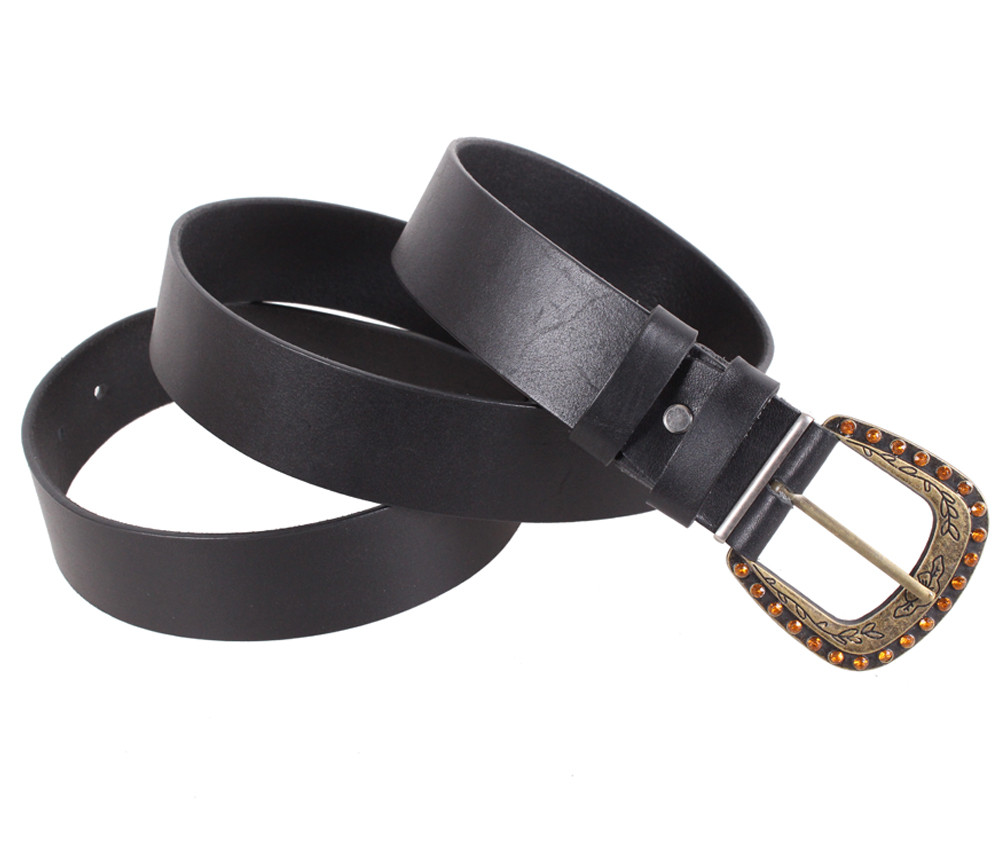 

Женский классический кожаный ремень D-Belts S1145 черный (105-120 см х 4 см)