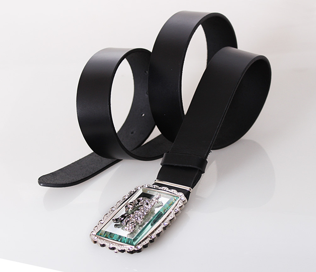 

Женский кожаный ремень под джинсы D-Belts S1459 черный (125 см х 4 см)