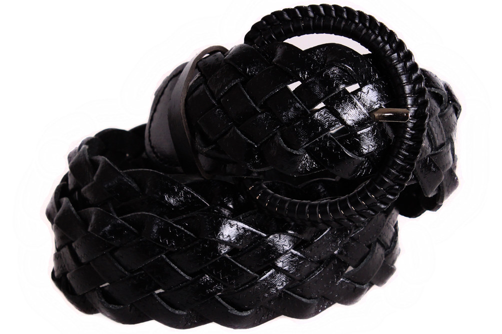 

Джинсовый плетеный пояс для женщин 105 см. D-Belts S0730 черный (105см х 4 см)