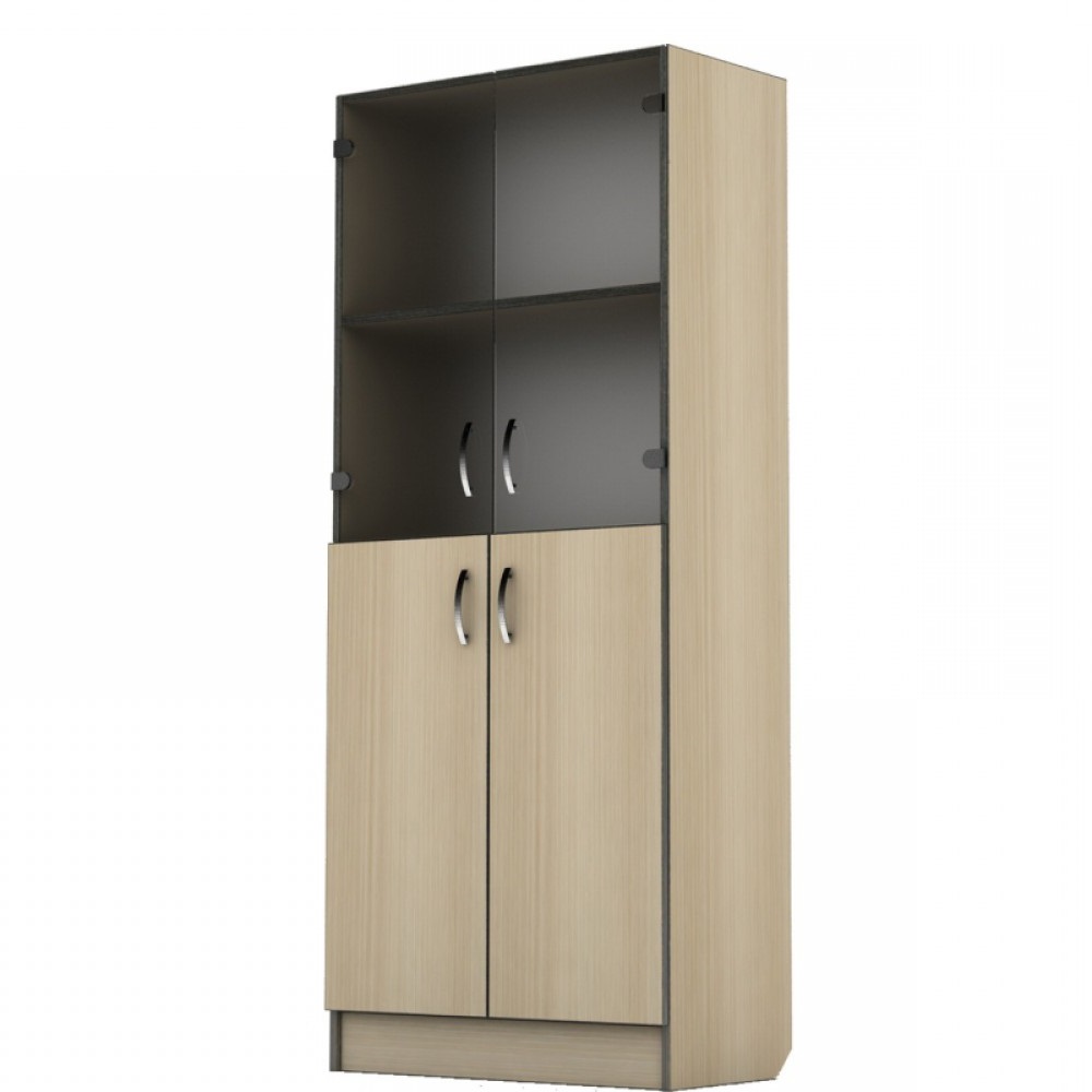 

Стеллаж четырехдверный в гостиную из ДСП Кромка ПВХ ШС-51 Бюджет Тиса мебель Дуб молочный