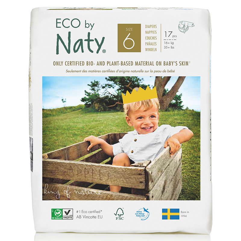 

Органічні підгузки Eco by Naty розмір 6 (від 16 кг) 17 шт. 178419