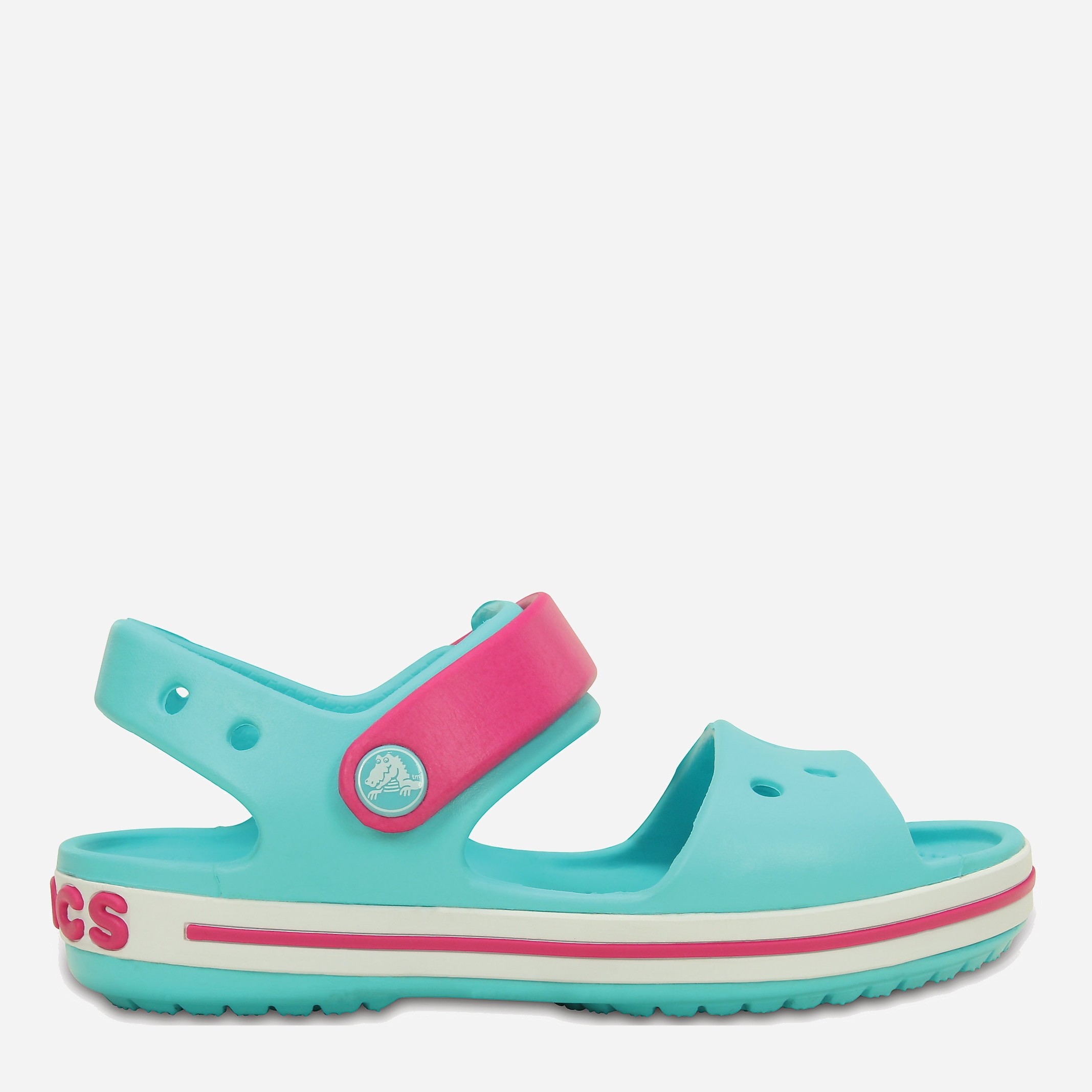 Акція на Сандалії Crocs Kids Crocband 12856-4FV-C7 23-24 14 см Блакитні з рожевим від Rozetka