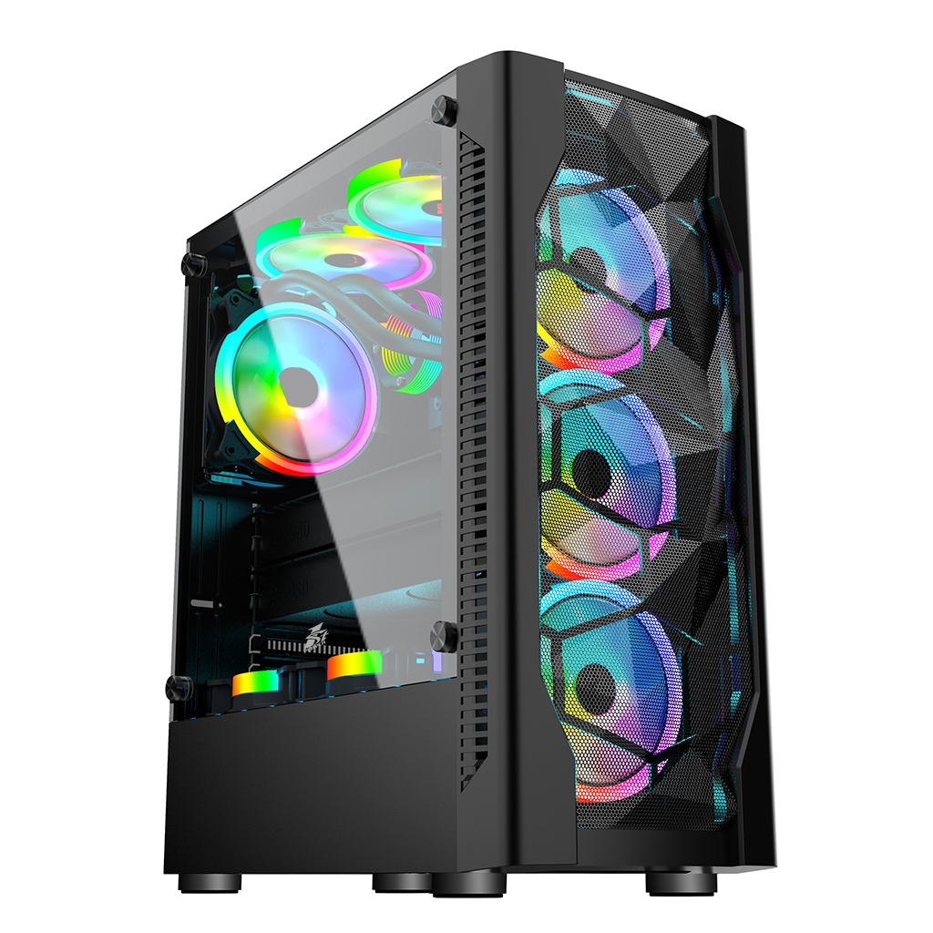 

Корпус 1stPlayer D4-4R1-BK Color LED Black