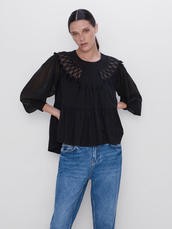 

Блузка Zara 0431/451/800 M Черная