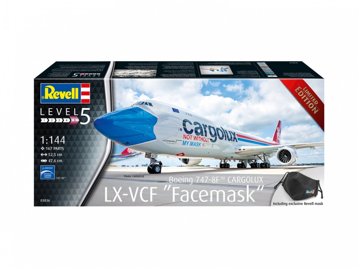 

Сборная модель Revell Boeing 747-8F Cargolux + маска (03836)