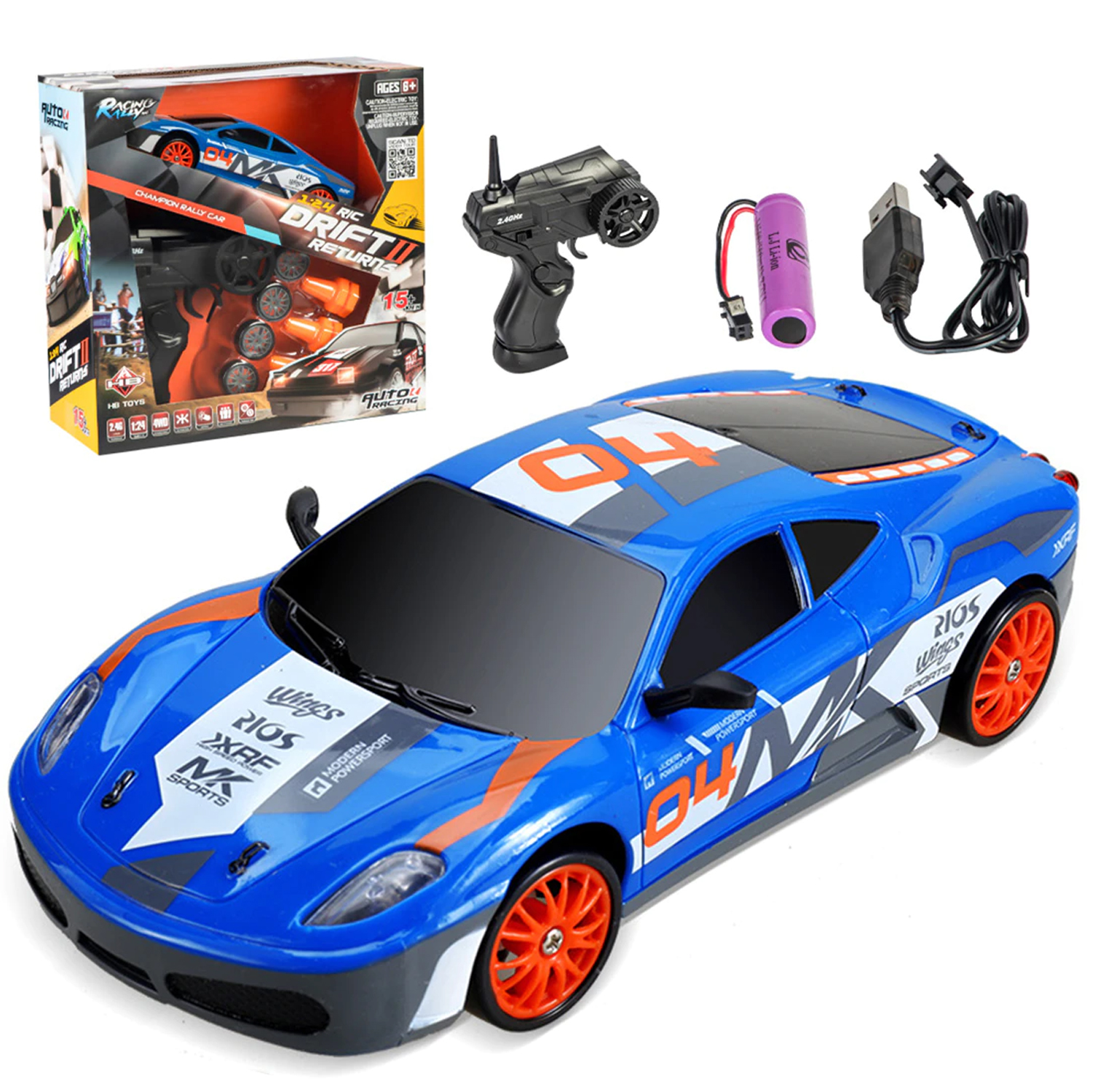 

Игрушечная машинка для дрифта на радиоуправлении HB Toys Ferrari F430 4WD / Феррари на радиоуправлении дрифт синяя