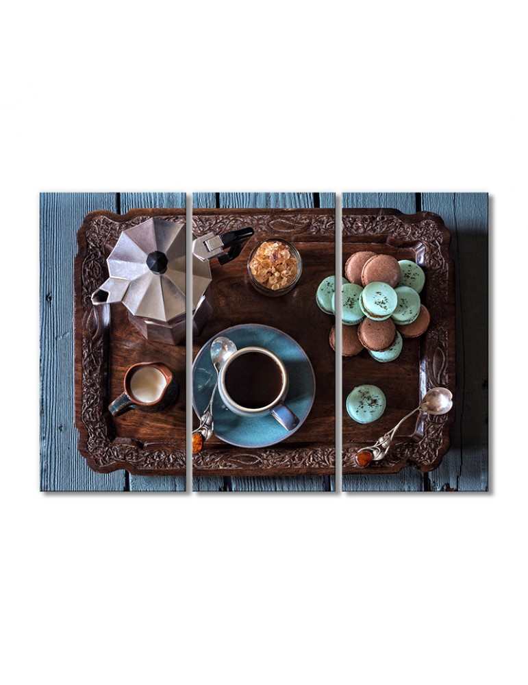 

Модульная картина Artel «Поднос с кофейным напитком» 3 модуля 120x180 см