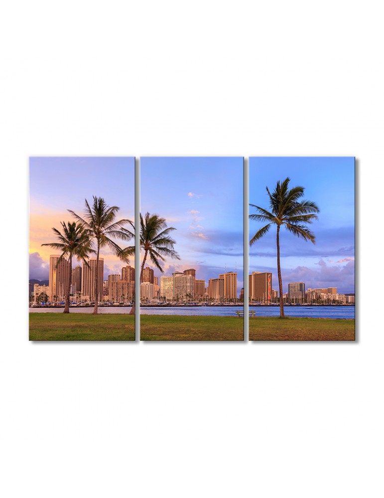 

Модульная картина Artel «Пляжный парк Ала Моана на острове Оаху штат Гавайи» 3 модуля 120x180 см