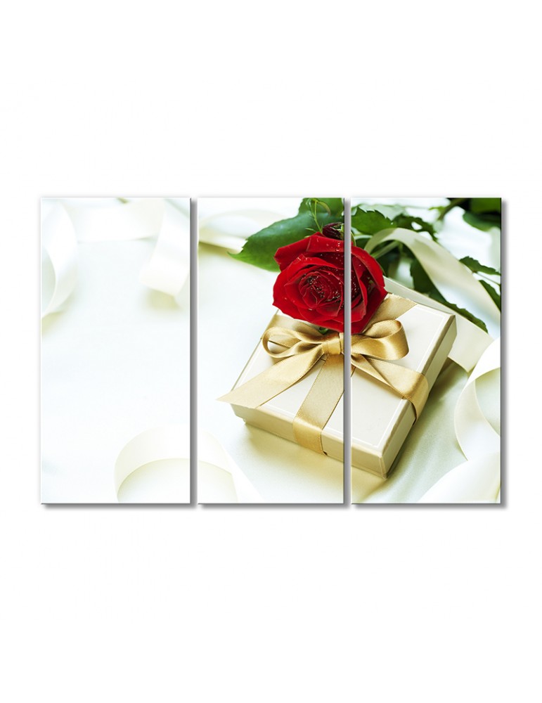 

Модульная картина Artel «Позолоченный подарочек и роза» 3 модуля 80x120 см