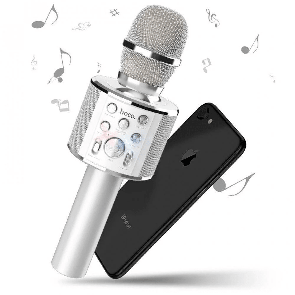 

Микрофон караоке Hoco BK3 Coll sound KTV Серебро