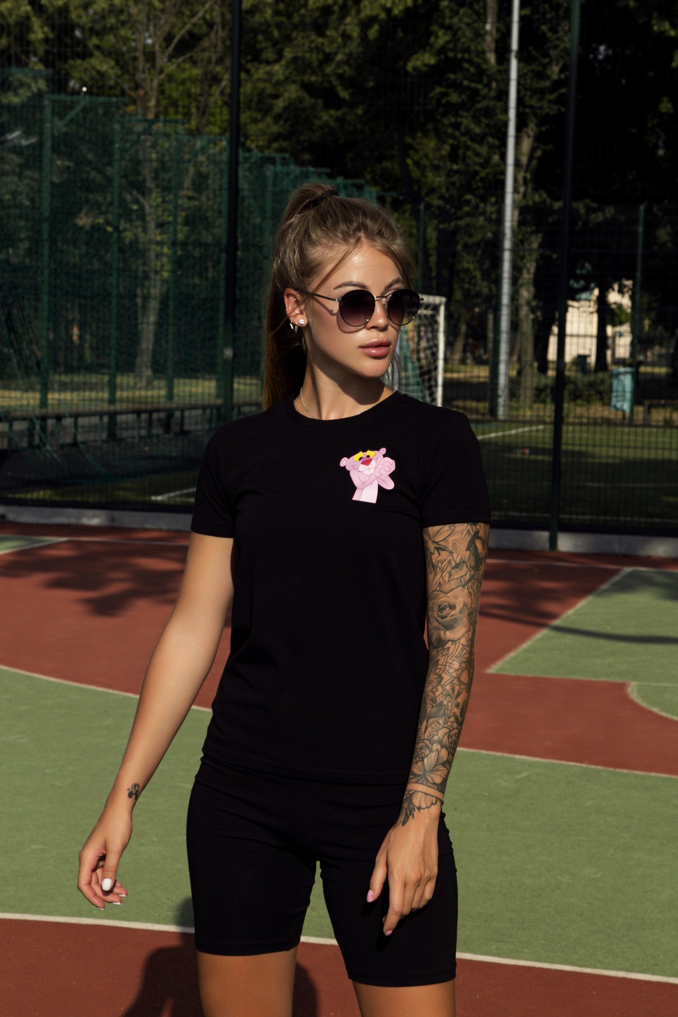 

Женская Футболка хлопковая трикотажная с принтом Pink panther Розовая пантера черная, Женская Футболка хлопковая трикотажная с принтом Pink panther Розовая пантера черная XL